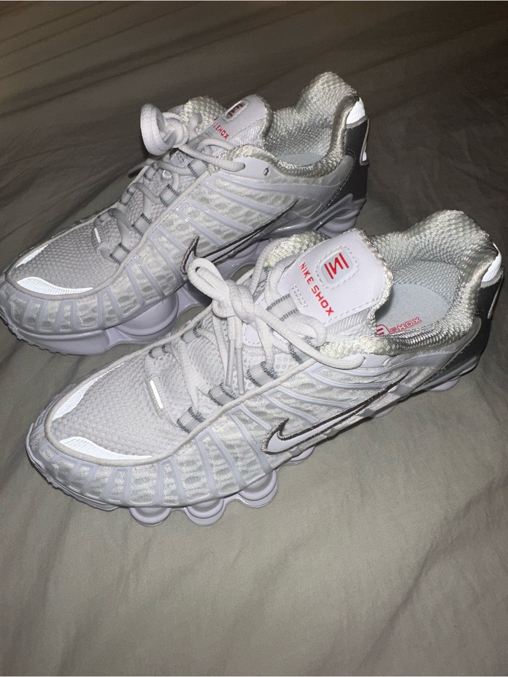 Nike Shox White and Silver Athletic Sneakers new